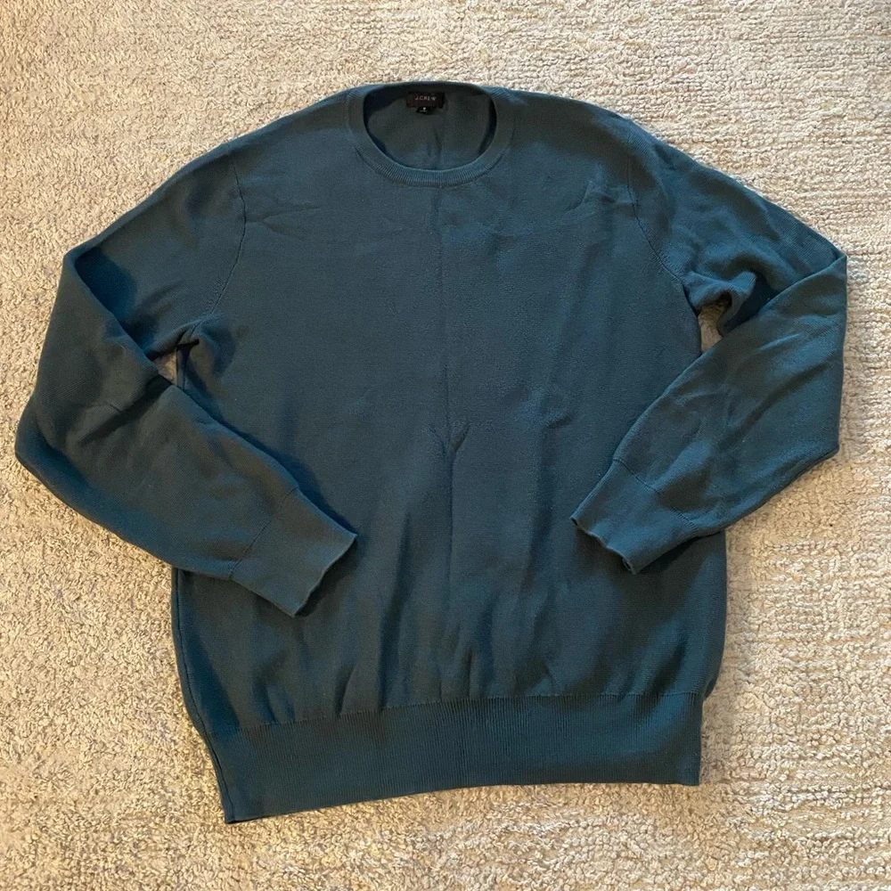 Jcrew Long-sleeve textured dark green Sweater Size Small